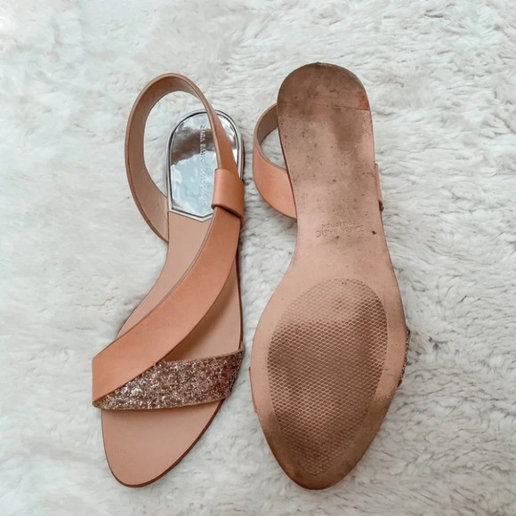 ZARA - Golden Glitter Slide Sandals - Picture 4 of 4
